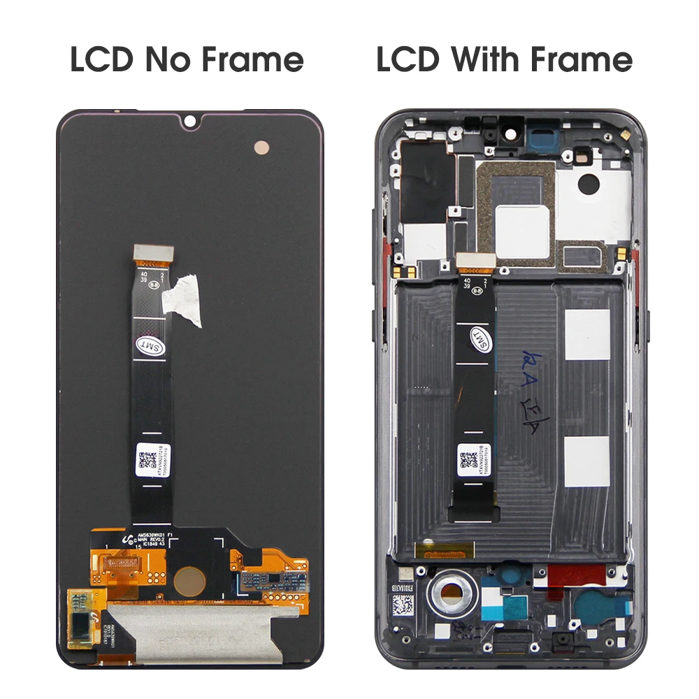 AMOLED For Xiaomi Mi 9 LCD Display Touch Screen Digitizer Assembly With Frame For Xiaomi Mi9 M1902F1G Screen Replacement