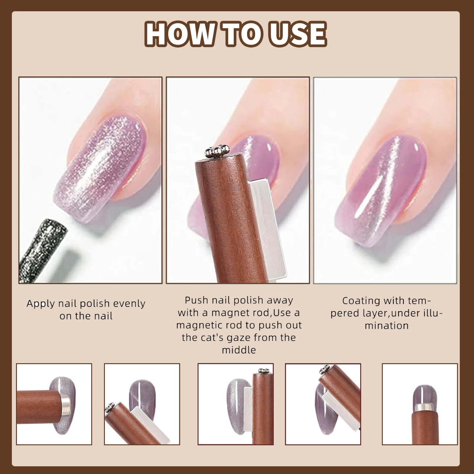 Ensemble d'aimants pour Nail Art 3 en 1, bâton magnétique pour ongles œil de chat avec plaques en forme de lapin et de cœur pour vernis Gel œil de chat, outils de manucure à faire soi-même