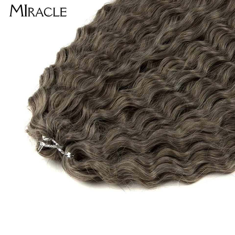 MIRACLE Ariel Crochet  Hair Synthetic Twist Crochet Curly Hair Extensions 22inch Water Wave Braiding Hair Ombre Blonde Hair