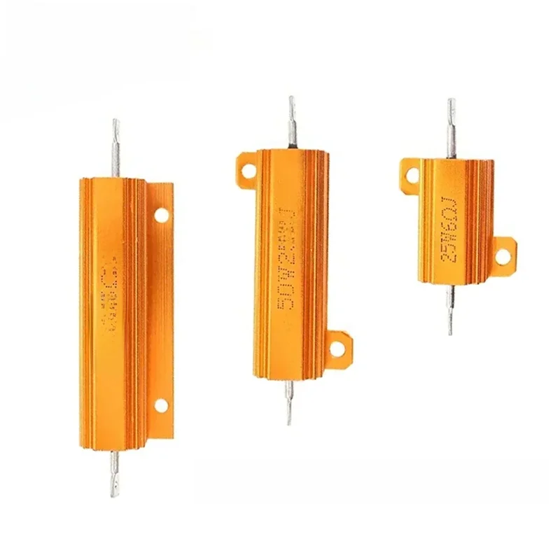 1 pièces 10W 25W 50W 100W boîtier de coque métallique en aluminium résistance bobinée 1 0.33 6 8 10 20 100 1K ohm composants électroniques
