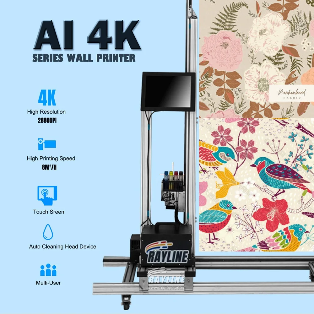 Portable AI 4K Wall Printing Machine Auto Folding Wall Printer/3D Background Wall Indoor Outdoor Wallpaper PVC Glass Painting