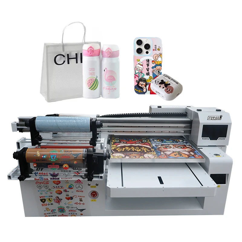 Textile Ink multicolor uv crystal transfer printer 3200dpi 6090dpi video technical support high speed uv flatbed roll printer