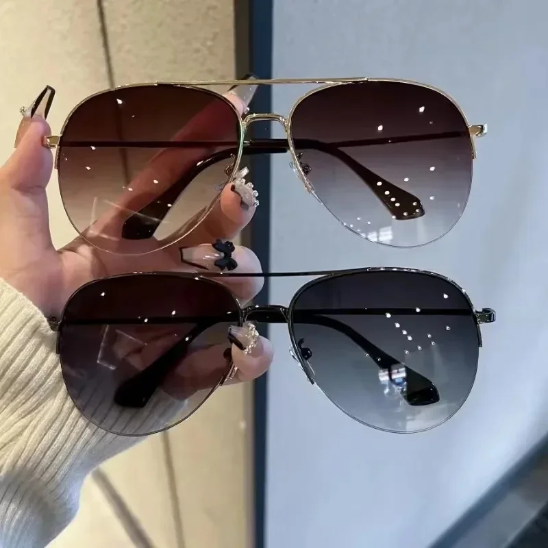 AliExpress TAFN 2024 New Fashion Gradient Lens Pilot Sunglasses Vintage Cycling Driving Shades Sun Glasses Unisex UV400 Protection Eyewear