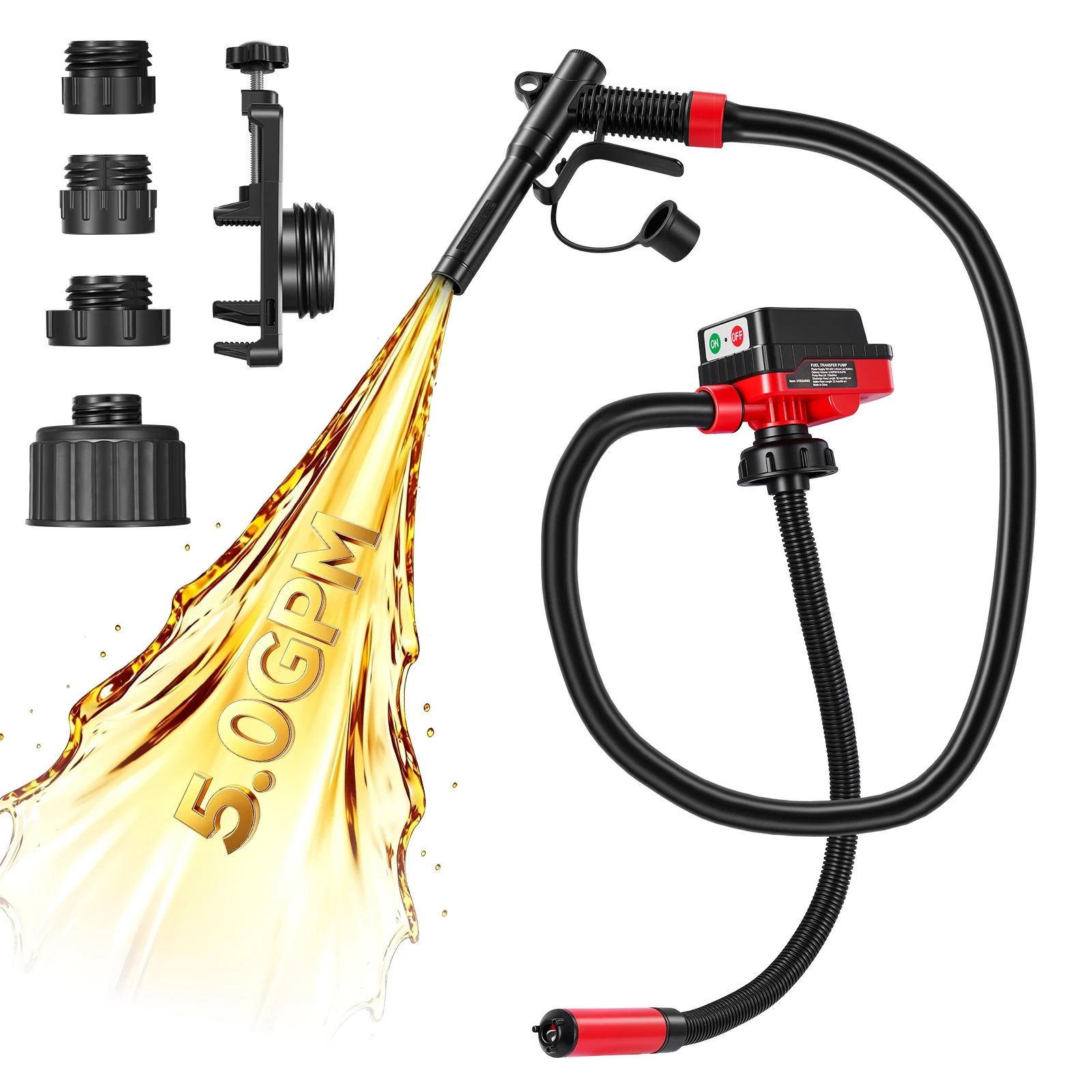 5GPM Cordless Diesel Fuel Transfer Pump 2 in 1 For Milwaukee/Dewalt 18V 20V Lithium Battery  Portable Gas Can Pump with 51