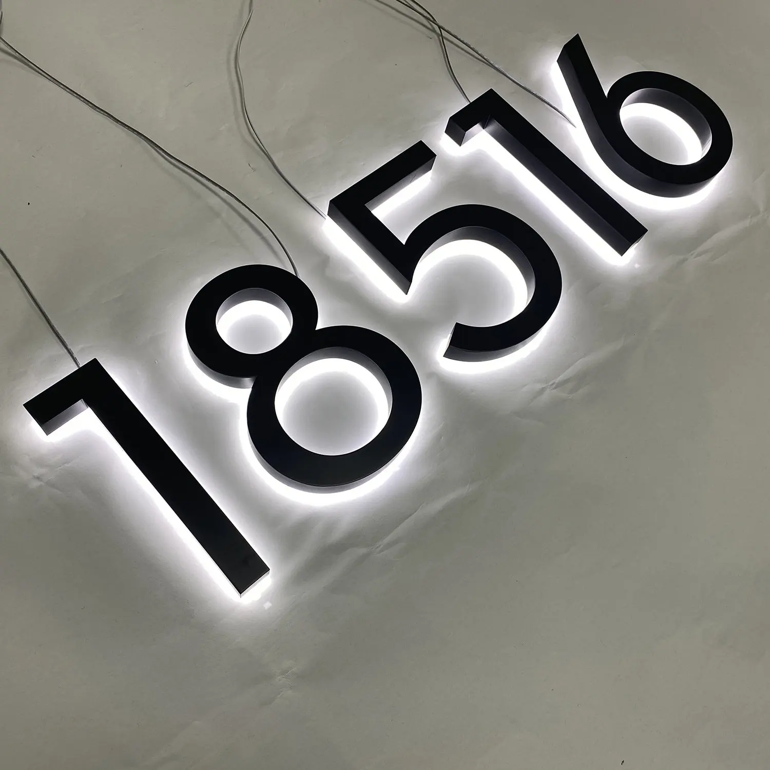 3D Metal Backlit Door Number Stainless Steel House Number Waterproof Light LED House Numbers Illuminated Address Number Sign