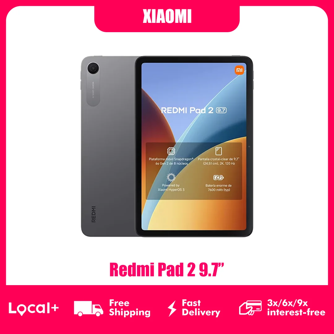 Xiaomi Redmi Pad 2 9,7'' WLAN-Tablet Snapdragon 6S 4G Gen 2 System Xiaomi HyperOS 3 9,7'' 2K 120Hz Kristallklares Display 7600mAh Akku