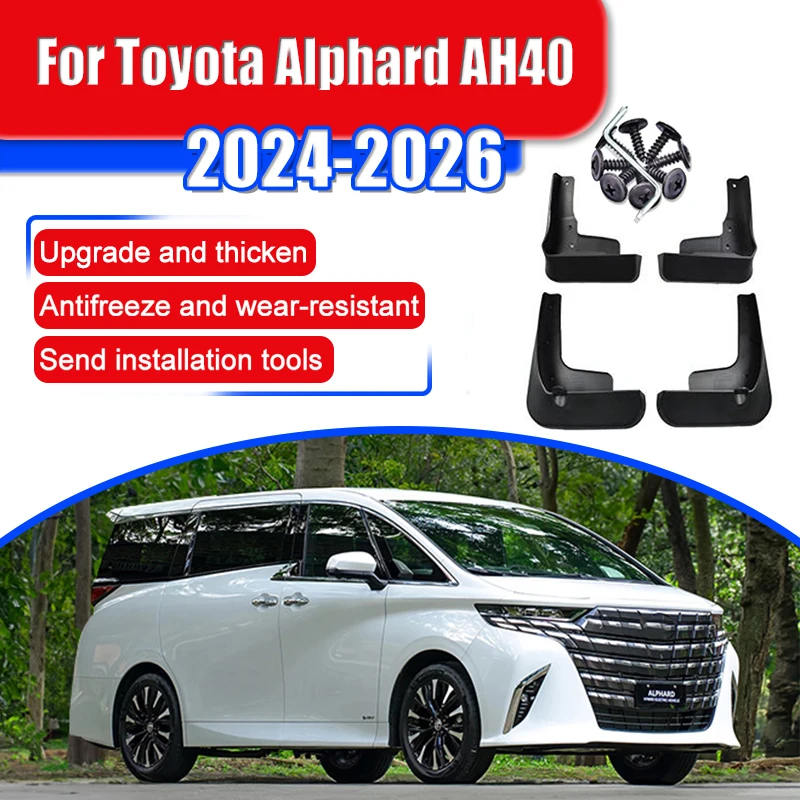 

For Toyota Alphard Vellfire AH40 2024 2025 2026 Mudguards Splash Guards Fender Accessories Front Rear Parts Anti-splash Wheel