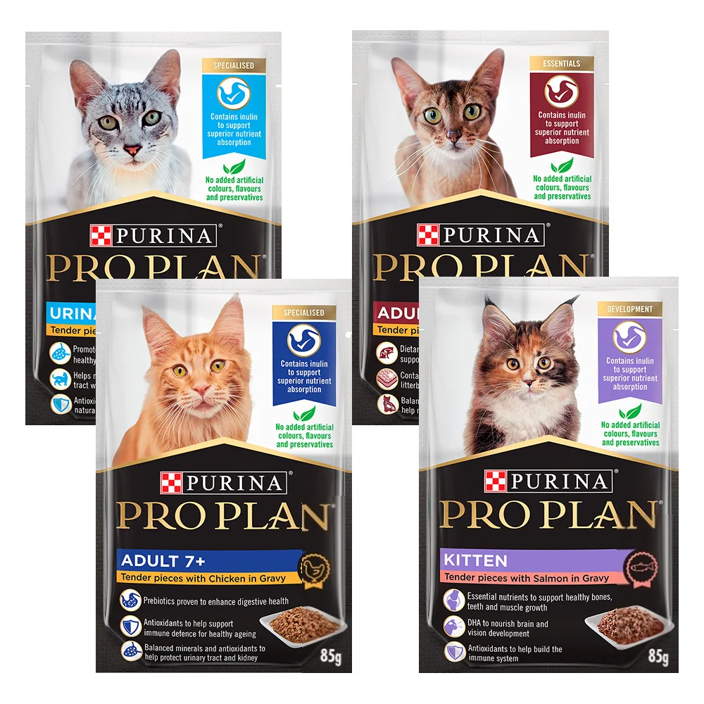 PURINA PROPLAN-bolsa para gato, comida húmeda, 85g