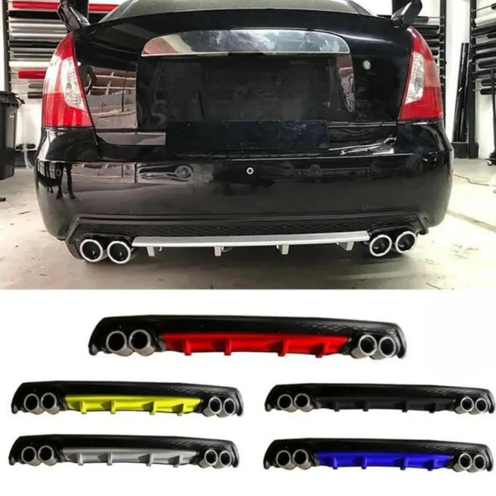 For Hyundai Accent Era Car Rear Bumper Diffuser Black ABS Plastic Car Styling Spoiler Deflector Body Kit Splitter Lip Tuning