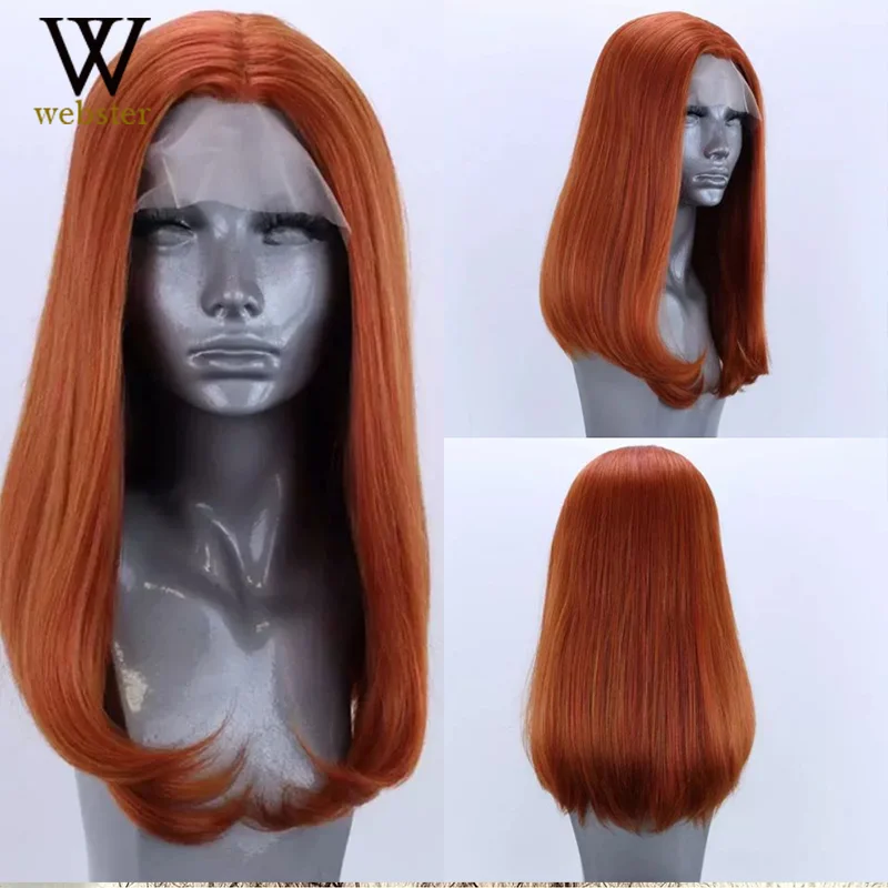 Peruca sintética da parte dianteira do laço do bob glueless do vermelho profundo de websterwigs para as mulheres com cabelo do bebê perucas resistentes ao calor do cabelo da fibra daliy wear