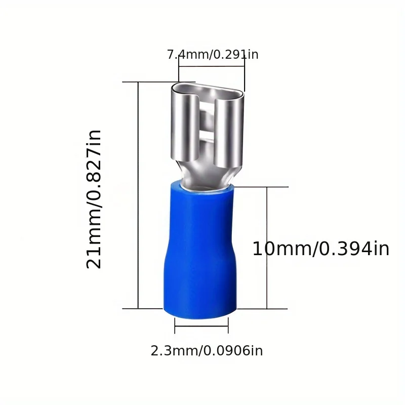 FDD2-250 Female Insulated Electrical Crimp Terminal for 16-14 AWG Connectors Cable Wire Connector 100PCS/Pack FDD2-250 FDD