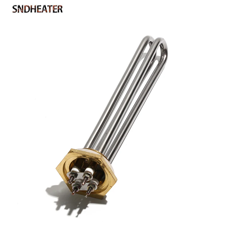 SNDHEATER DN32/41mm Thread 2U Water Heating Element DC 24V 36V 48V Immersion Heater Tube 8mm Wattage 300/600/900W 1KW 1.5KW