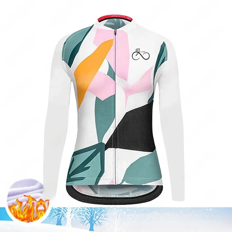 AliExpress NONE 2023 Winter Warm Fleece Cycling Jerseys Women Fashion Bike Clothes Mountain Outdoor Triathlon Wear Bicycle Shirts Ropa Ciclismo