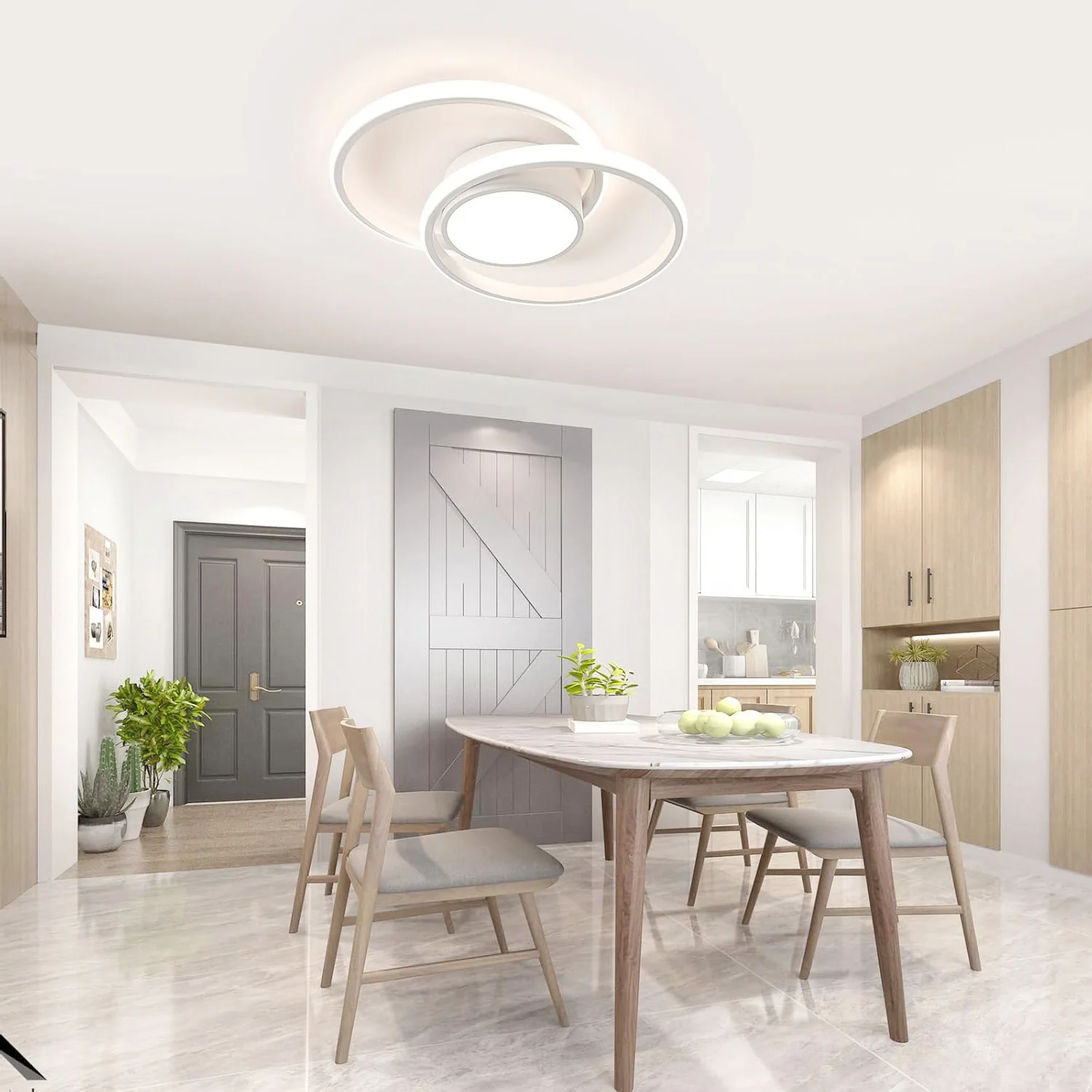 Neutrale weiße 4500K LED-Deckenleuchte, moderne Deckenleuchte, weiße runde LED für Küche, Esszimmer, Schlafzimmer, Flur – Detail 3