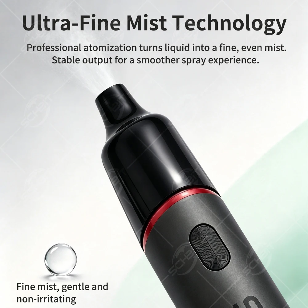 Portable Oral Spray Atomizer, Rechargeable Fresh Breath Device, Refillable Cartridge, Fine Mist Travel Office Dining