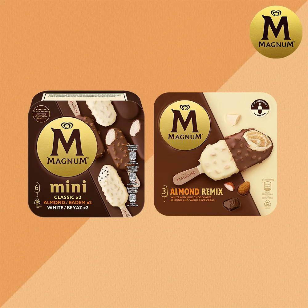 Magnum Almond Remix Pack (85ml x 3 Mice) x 1 Pack + Magnum Mini Pack (55ml x 6 Mice) x 1 Pack