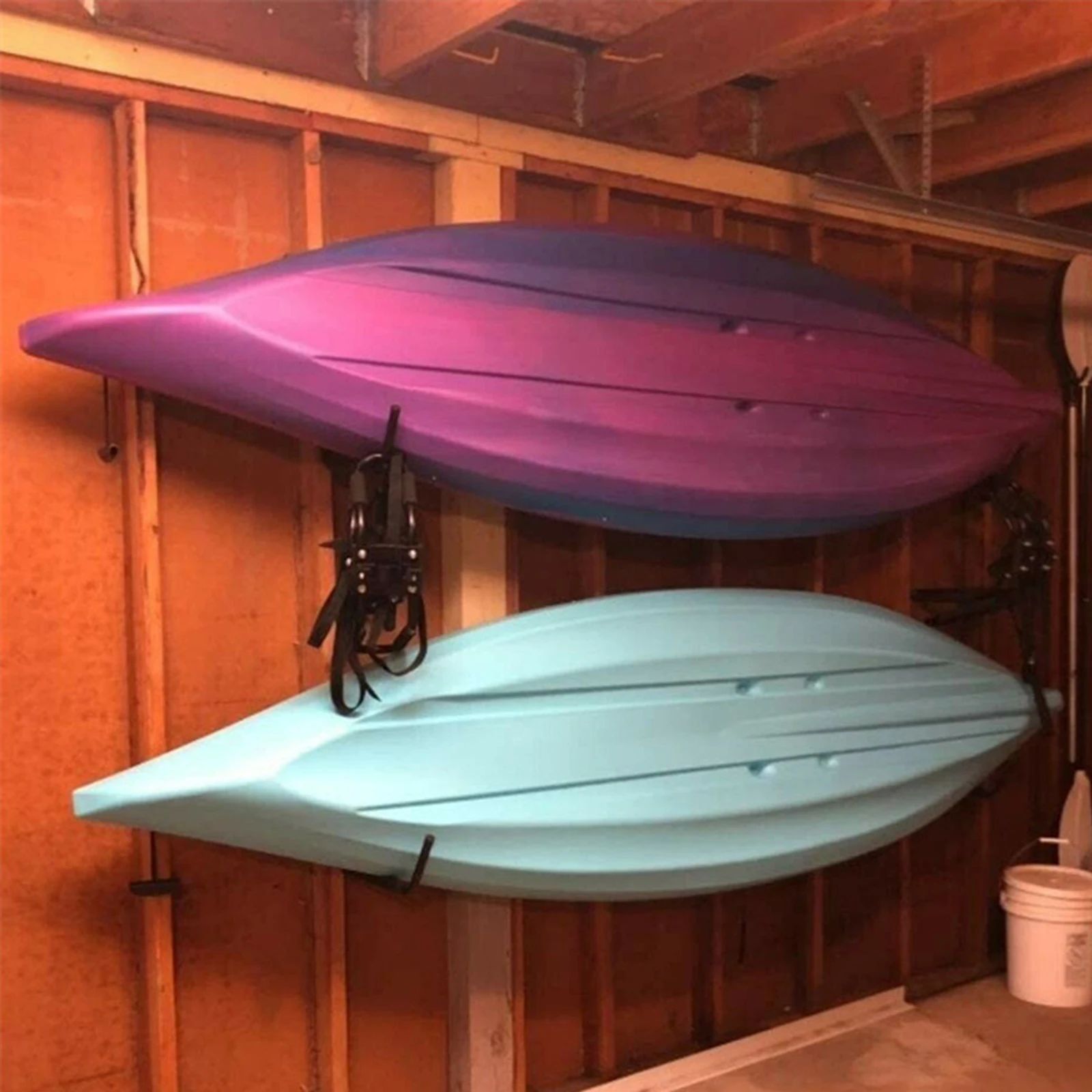 2Pcs Kayak Rack Garage Hook Modern Wall Mount Kayak Hangers Canoe Hanger for Snowboards Ladders Surfboards Folding Chairs Bikes