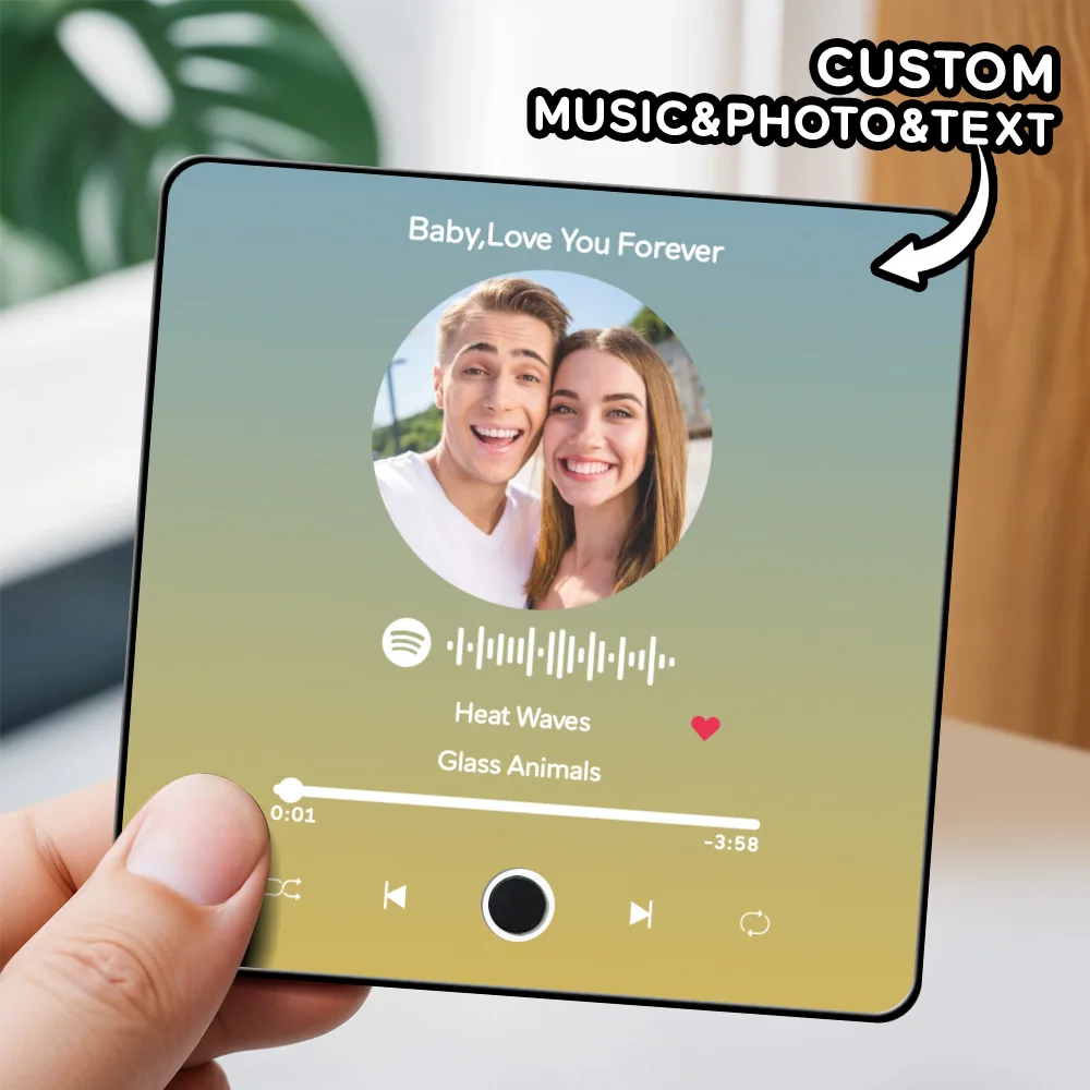 

Custom Music Fridge Magnets, Music Refrigerator Magnets with Photo, Anniversary Valentine's Gifts for Girlfriend 3.0