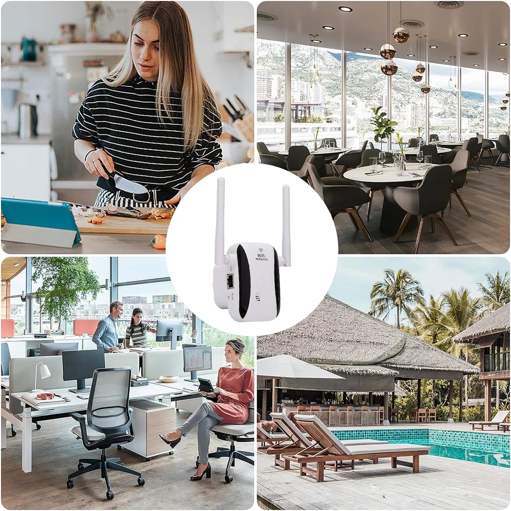 300Mbps مكرر واي فاي لاسلكي طويل المدى إشارة الداعم اثنين من هوائي قوي استقبال إشارات وضع AP دعم منافذ إيثرنت