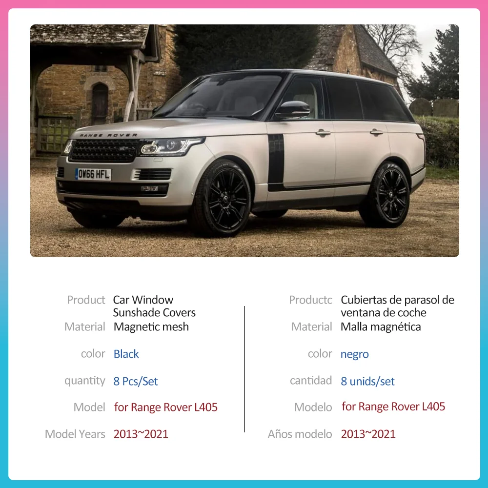 Car Magnetic Sunshades for Land Rover Range Rover L405 2013~2021 Roof Windows Sun Visor Windshield Curtain Sunroof Accessories