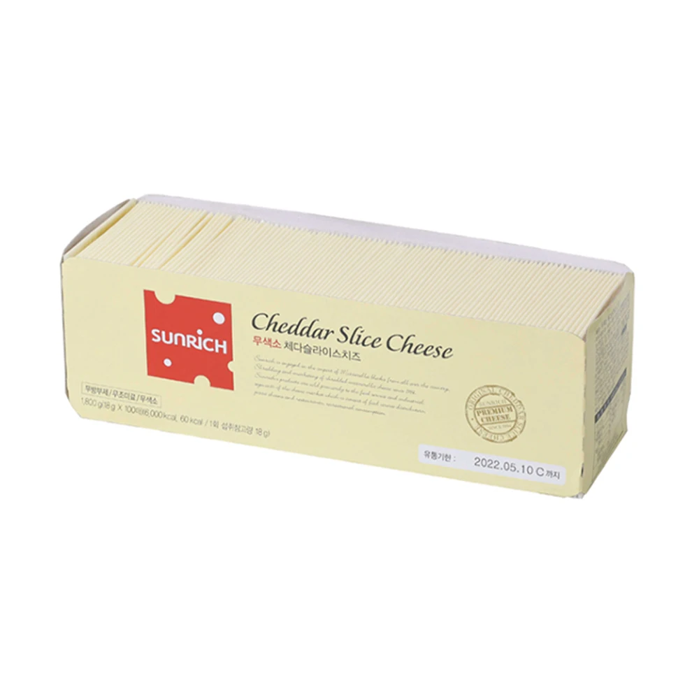 Sunli aro جبنة شيدر عديمة اللون 1.8 كجم 100 ورقة لمخبز الساندويتش