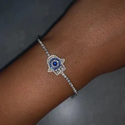 Luxury Rhinestone Evil Eye Bracelets Charms Jewelry for Women Free Shipping Party Crystal Adjustable Bracelets Girls Accessories