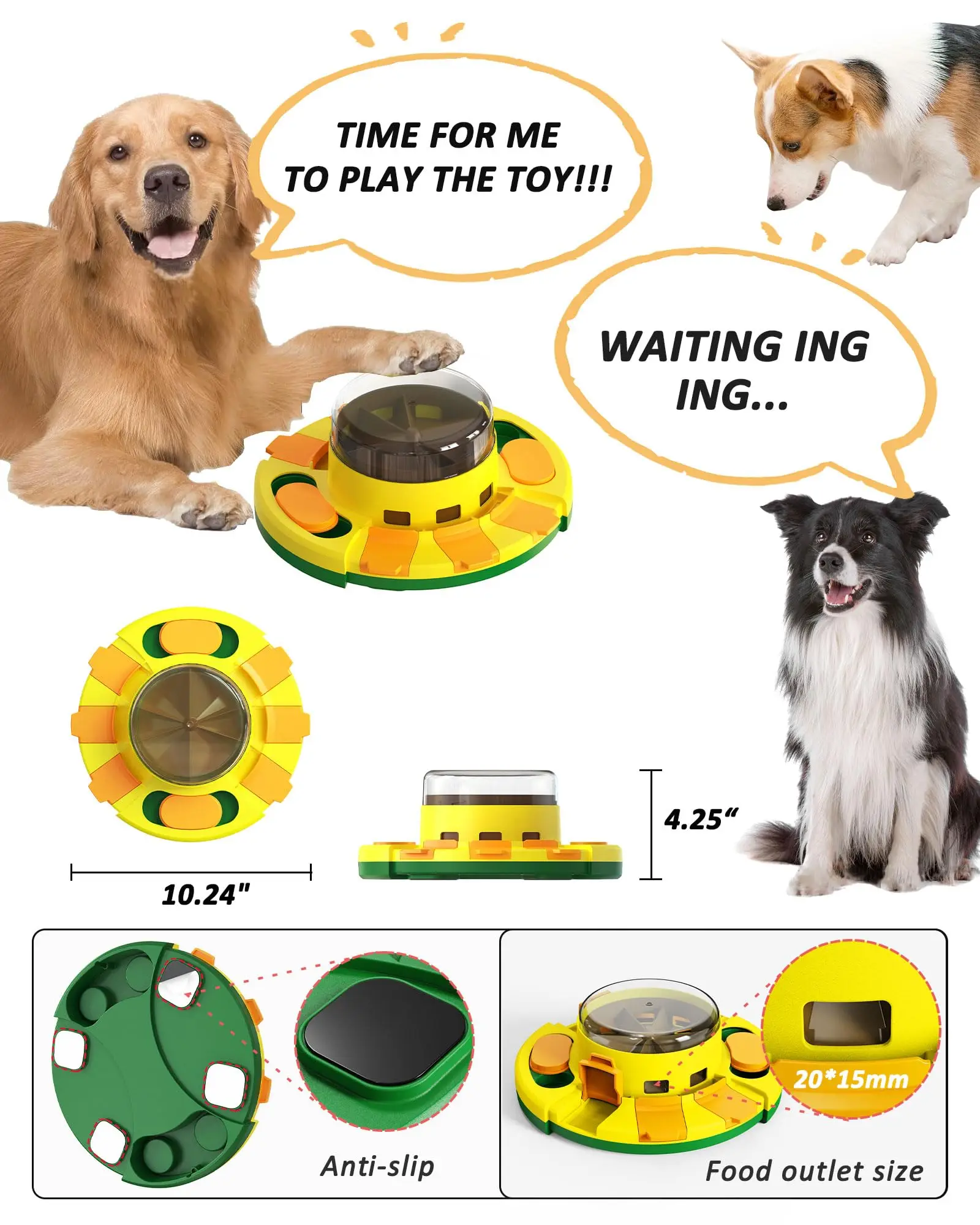 Interactive Puzzle Toy for Dogs Enrichment Pet Slow Feeder Dispenser for Dry Food and Treat Dispenser (All Breed Sizes)