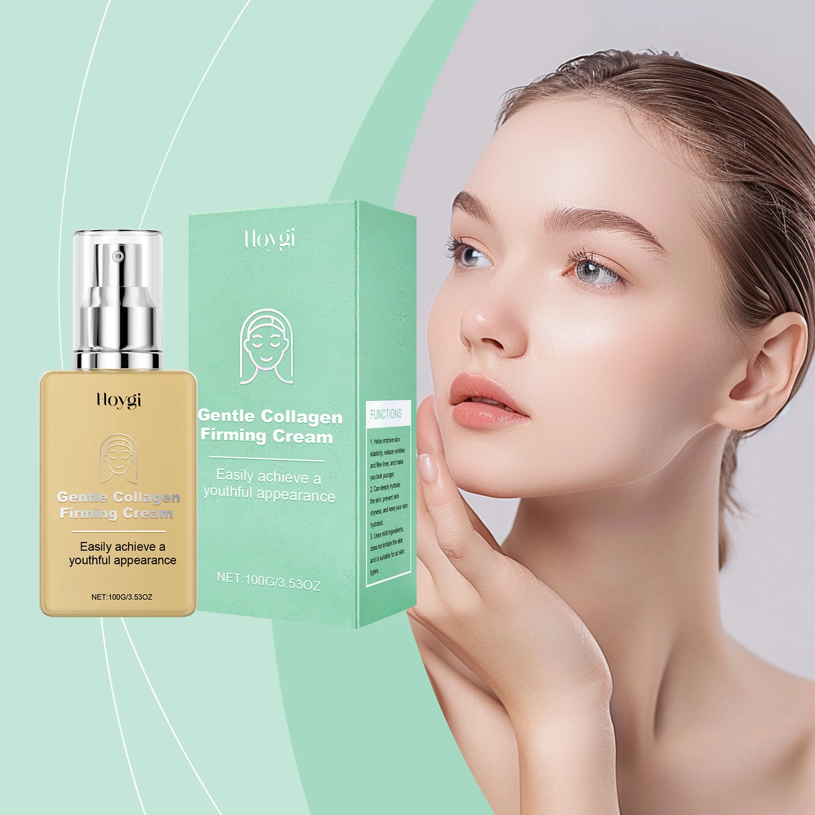

Hoygi 100g Collagen Firming Facial Cream Anti Aging Moisturizer Hydrating Skin Care Firming Wrinkles Tightening Face Cream