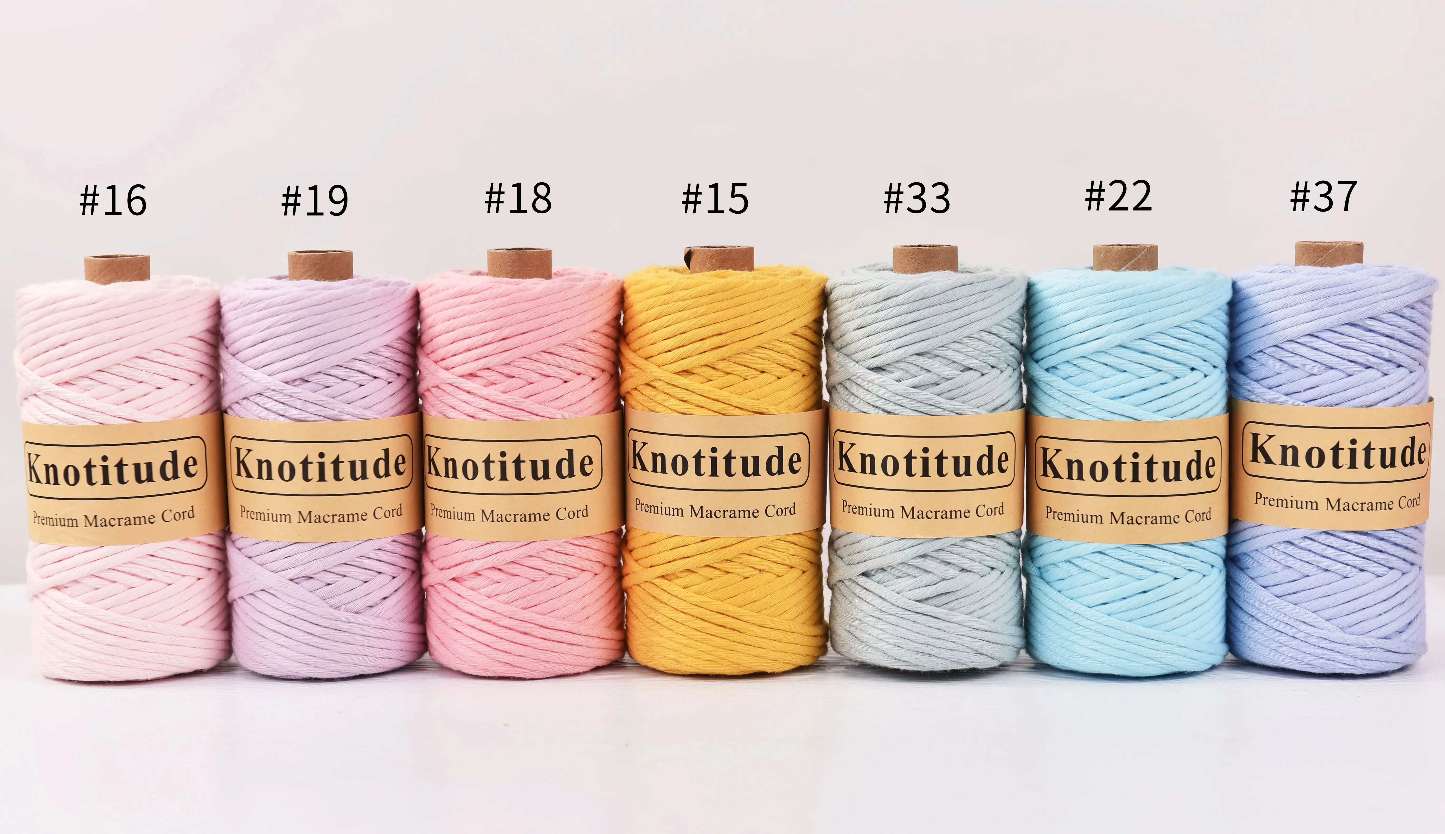 KNOTITUDE 3mm x 100yards Pure Cotton Single Strand Macrame Cord  320 feet Single Twist Natural Cotton Cord for Macrame