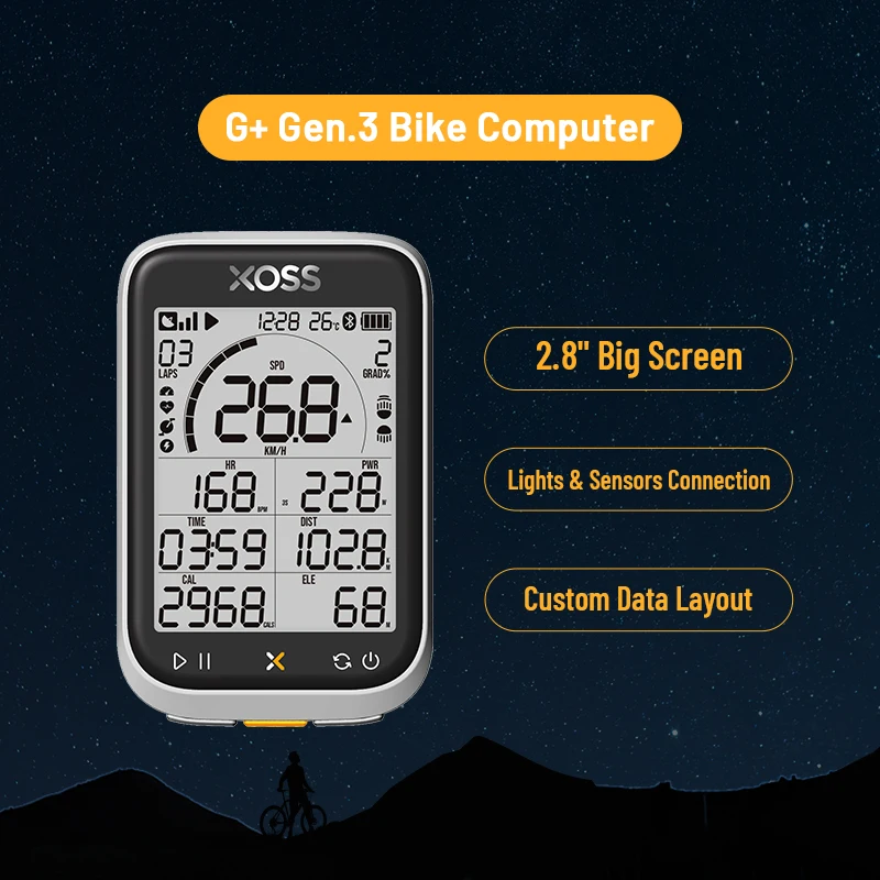 XOSS G2 Plus Bike Computer Wireless GPS Cycling Speedometer
