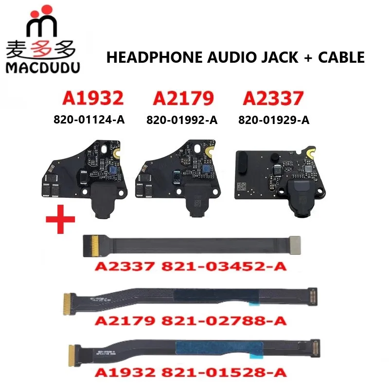 

New Headphone Audio Jack Board with cable 820-01124-A 820-01992-A 820-01929-A for MacBook Air 13" A1932 A2179 A2337 2018-2020