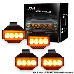 4pc LED Front Grille Clearance Light For Toyota Tundra w/Honeycomb DRL/Driving/Position,Non-TRD,Non-Horizontal Beam Grille 18-21