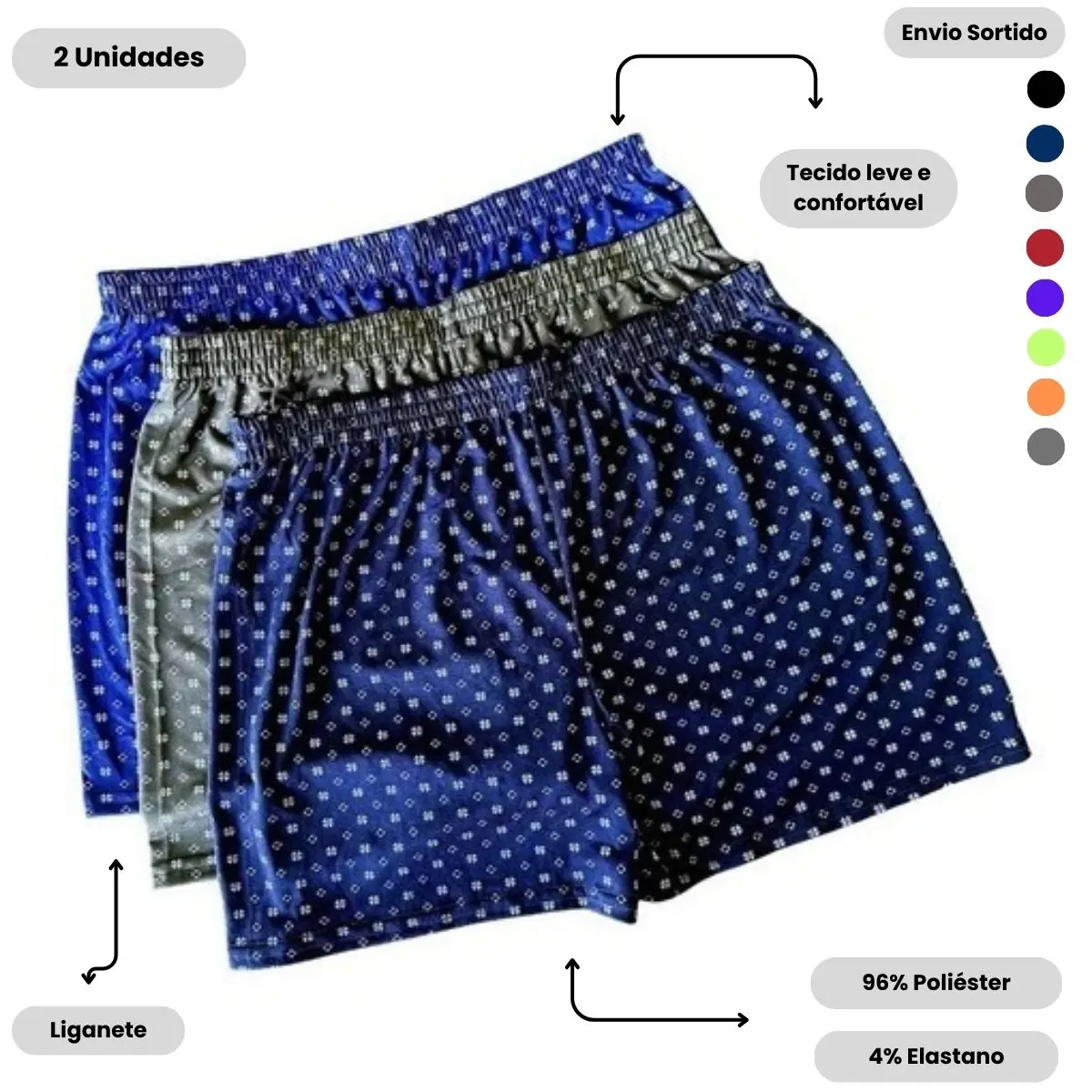 Kit 2 Short Samba Sleep Song Men's Underpants