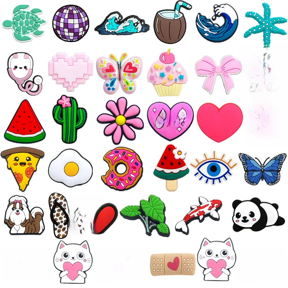 Accessoires de chaussures roses pour filles, 1 pièce, décorations de boucle de chaussure de jardin en forme de cœur, breloque de chaussure adaptée au cadeau de vacances