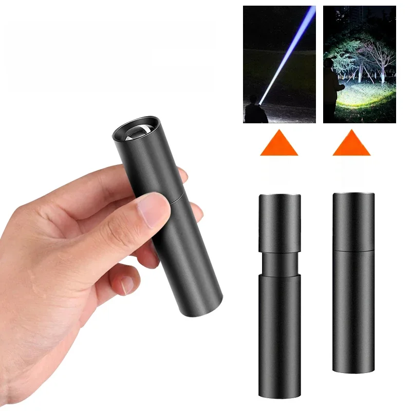 Mini lampe de poche USB Rechargeable en alliage d'aluminium lampe de poche LED très brillante perle mise au point réglable lampe de poche Portable longue portée