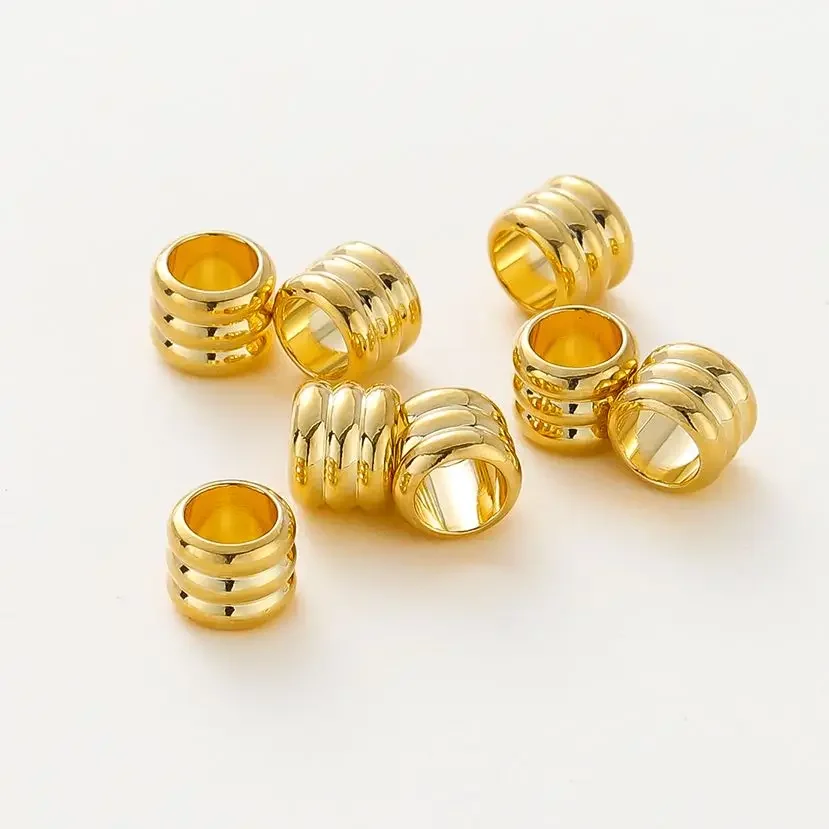 20 30 50 teile/los 14K 18K Gold Überzogene Zylinder Charme Metall Perlen Lose Spacer Perlen Für Armband DIY schmuck Machen Zubehör