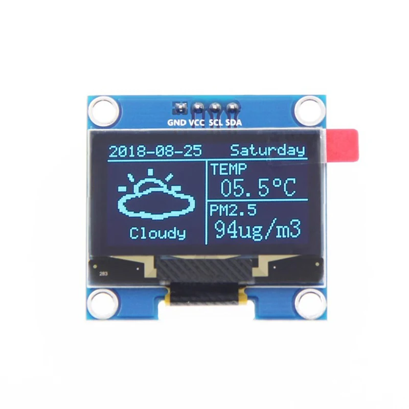 1.3 Inch OLED Display Module 1.3" SH1106 IIC I2C 12864 128X64 4Pin Blue/White OLED Module for Arduino IDE/Raspberry Pi