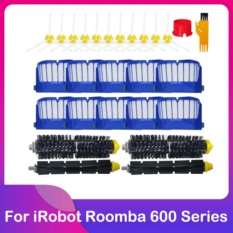 

For iRobot Roomba 600 Series 601 610 620 630 631 650 655 660 585 595 680 Robot Vacuum Cleaner Hepa Pre Filter Main Side Brush