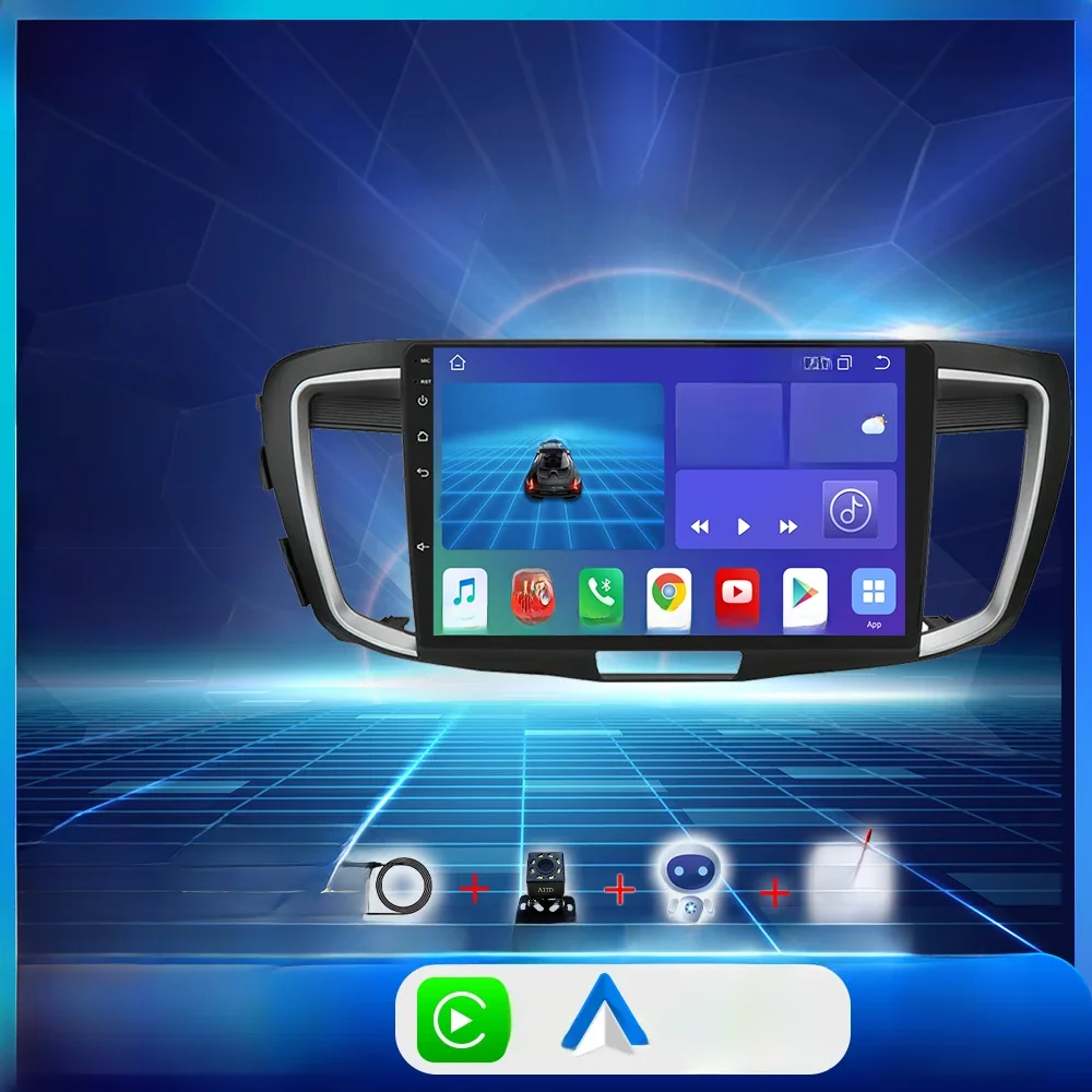 Hizpo 10.1 ''2 Din Carplay para Honda Accord 9 2.0L 2.4L 2012-2018 Android 12 Car Radio Multimedia