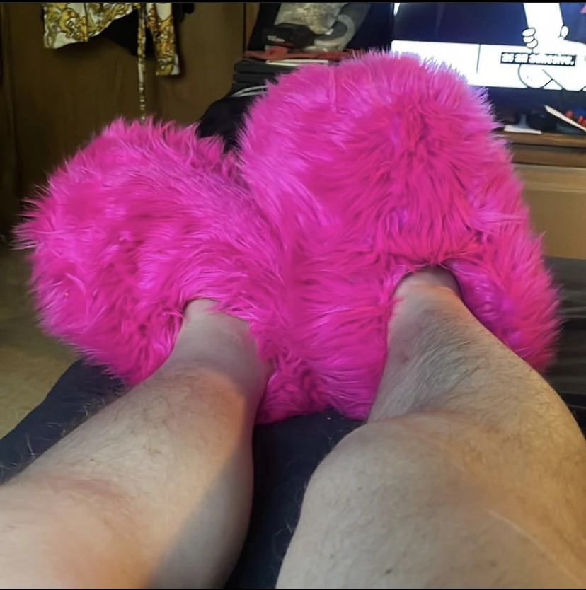HSFUR Raccoon Fur Slippers Tan 4