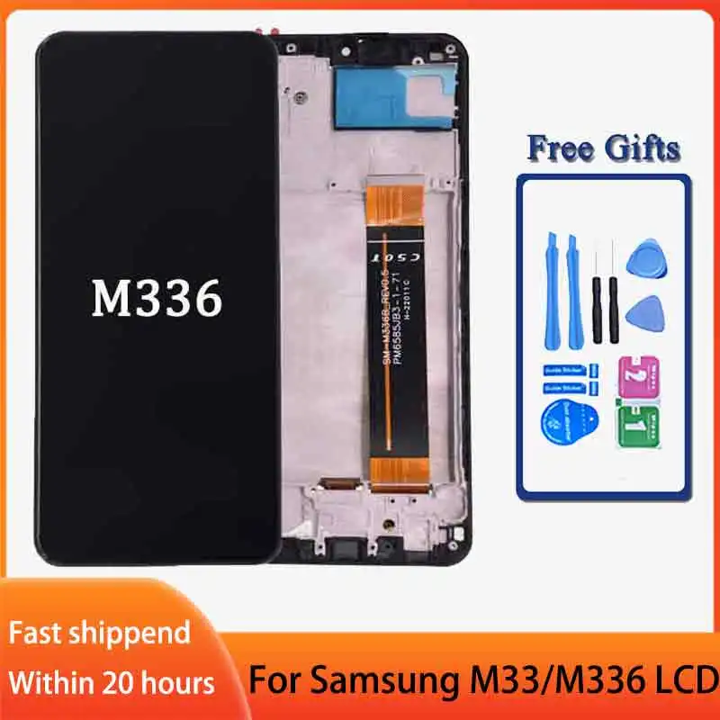 

ЖК-дисплей 6,6 ''для Samsung M33 5G M336 M336B, ЖК-дисплей с сенсорным экраном и дигитайзером в сборе для Samsung M33 M336BU, ЖК-дисплей с рамкой