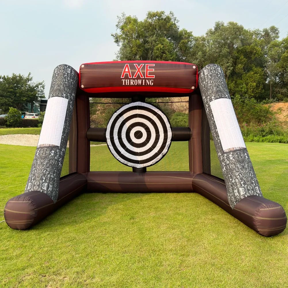 Single Double Inflatable Axe Throwing Inflatable Ball Toss Target Dart Board Interactive Sport Games For Ourdoor Party Event