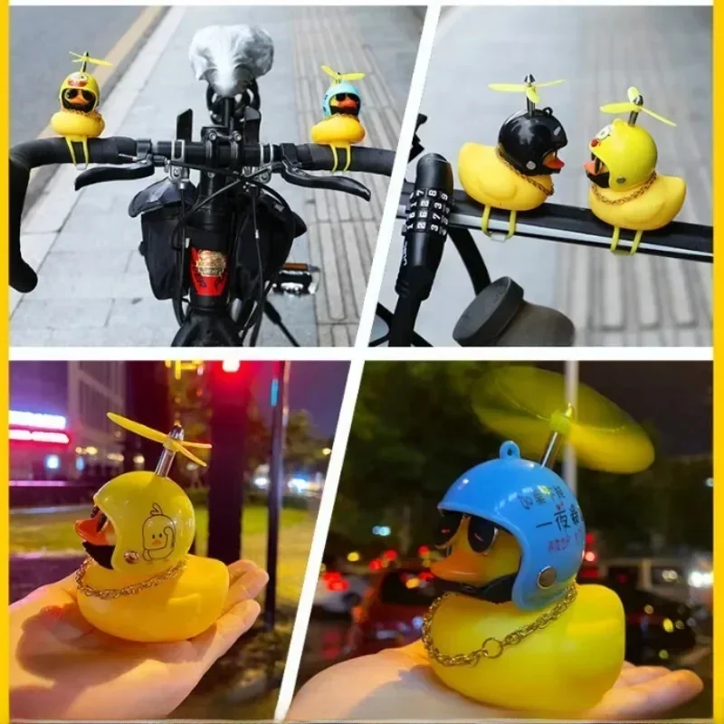 AliExpress Bicycle Duck Decoration Motorbike Rear View Mirror Bicycle Handlebar Helmet Top Car Cover Bike Accessories with Light Bandage