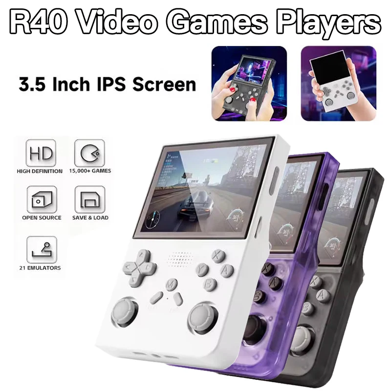 

R40 128GB Retro Handheld Video Game Console Linux 3.5 Inch IPS Screen Portable Pocket Player Games Boy Gift