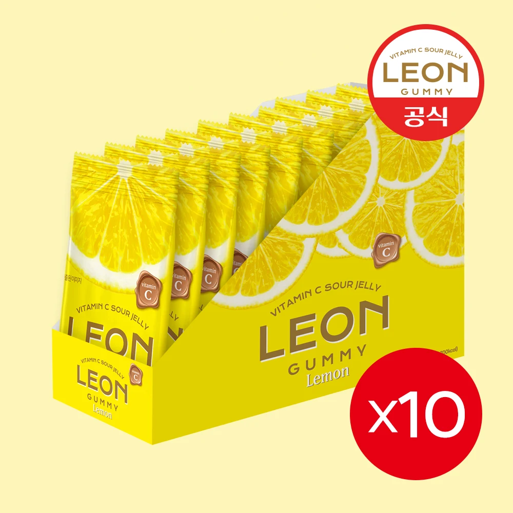 [Official Import] Leon Sour Vitamin C Lemon Jelly 50g x 10 pieces (total 500g)