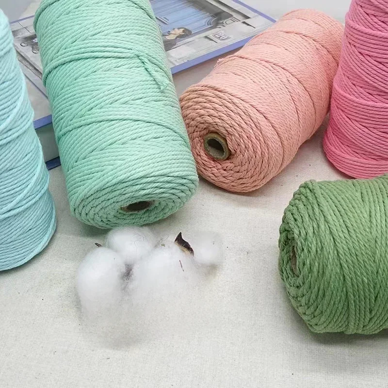 Natürliche Makramee Schnur 3mm 10Meter farbige Makramee Seil Baumwoll faden DIY Handwerk für