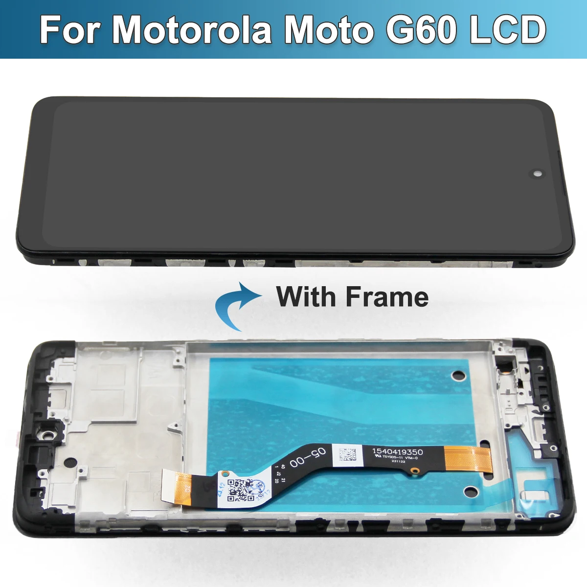 6.8\'\' Screen For Motorola Moto G60 LCD Display Touch Screen Digitizer Assembly Replace For Moto G60 PANB0001IN LCD With Frame