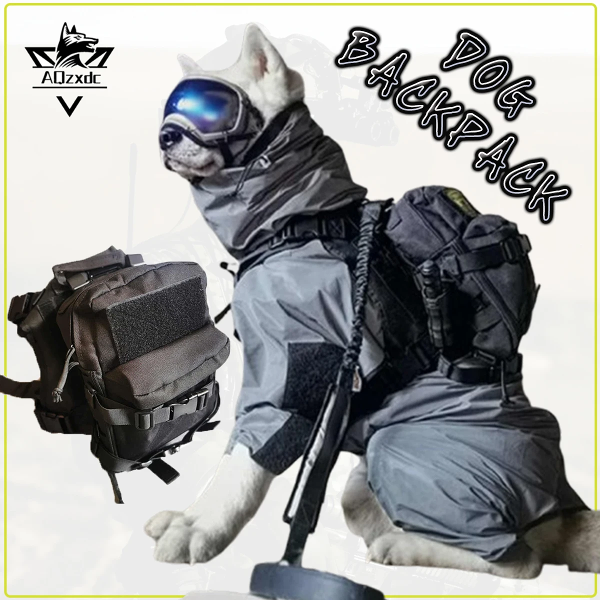 

Airsoft Dog Backpack Large Dog Tactical Backpack Removable Portable Chest Bag with Chest Back Towing Rope Packet for Wild Game