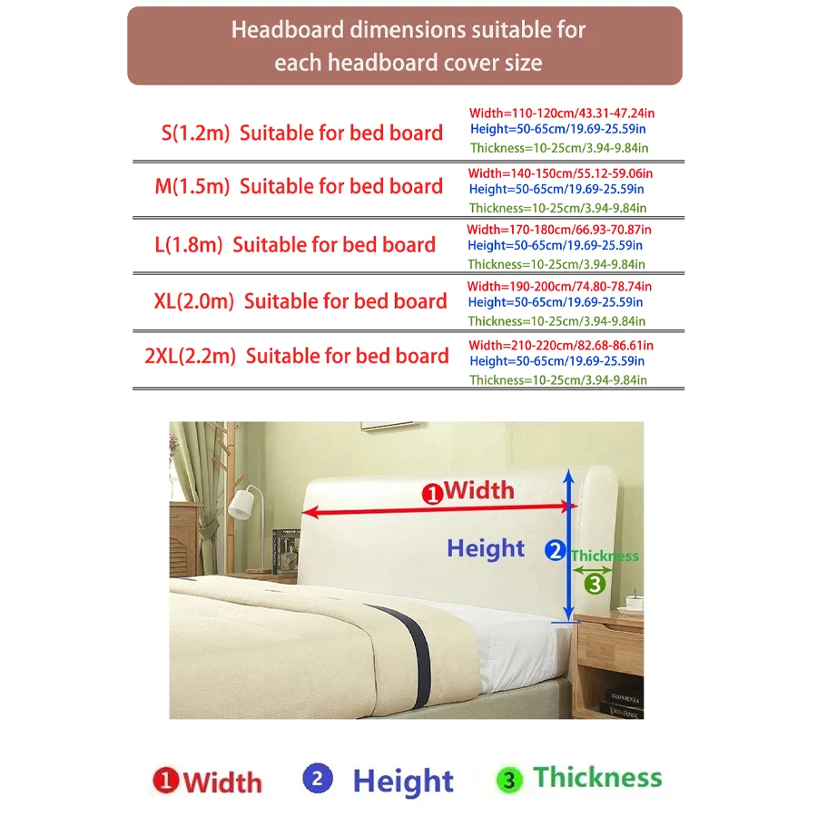 1 PC Elastic Jacquard Headboard Cover Easy to Use And Clean Bedroom Bedside Cover High Quality for Comfortable Bedding