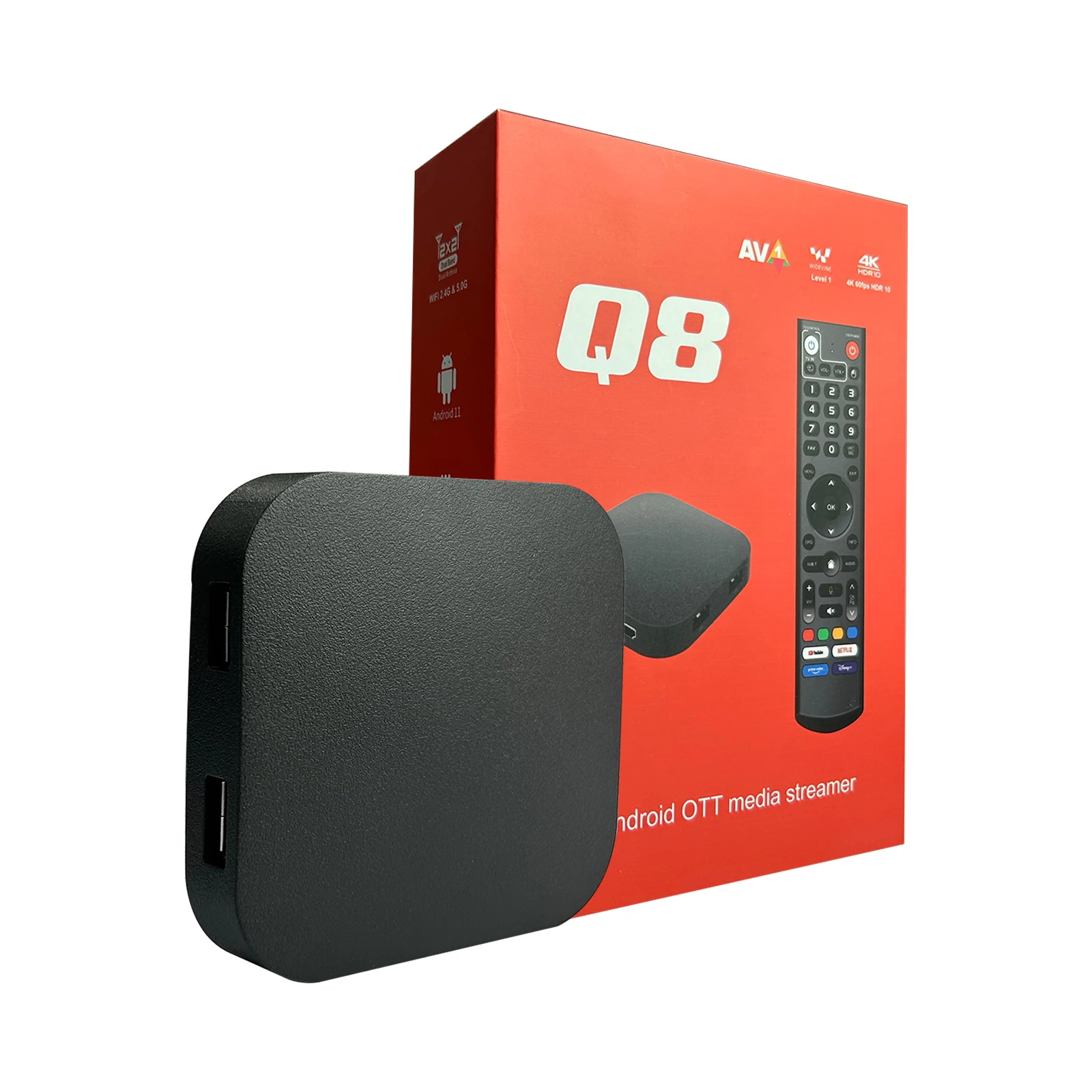 Boxput Q8 TV Box Amlogic SW905Y4 Andorid 11.0 Sprachassistent 2,4G 5G WiFi 4K BT5.0 4GB 32GB Quad Core Set Top Box Smart Home